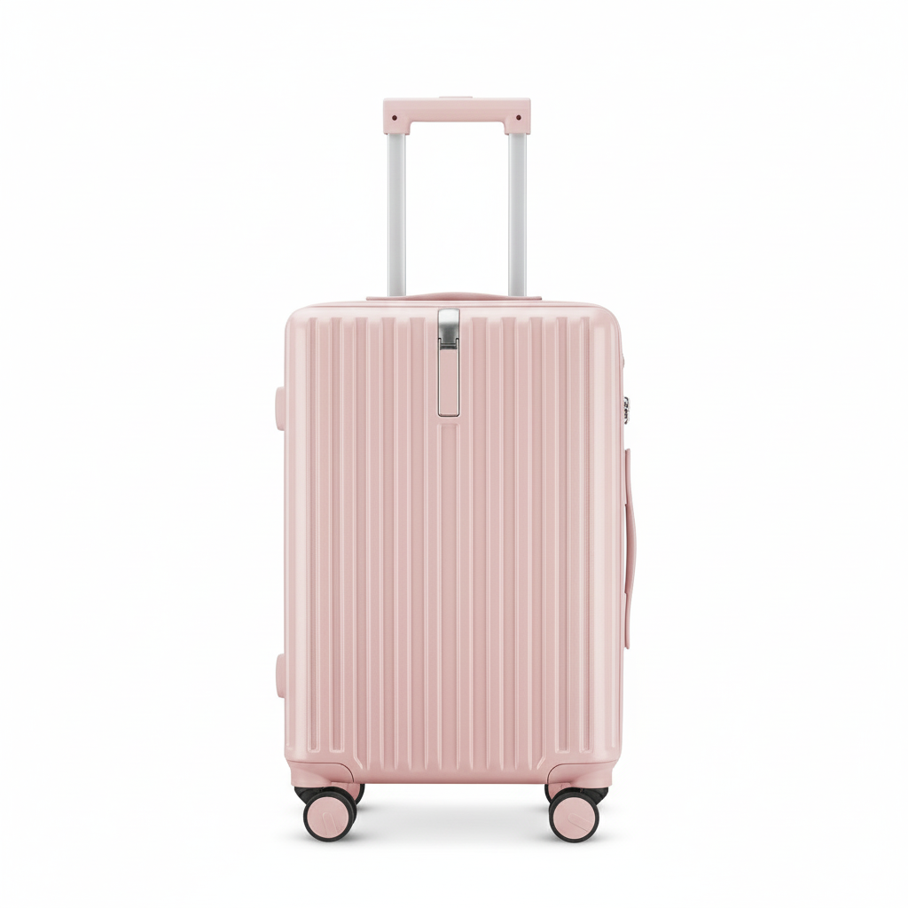 Lightweight Medium Hard Shell Suitcase & Check In Luggage - Pink | AeroRidge | 67 cm