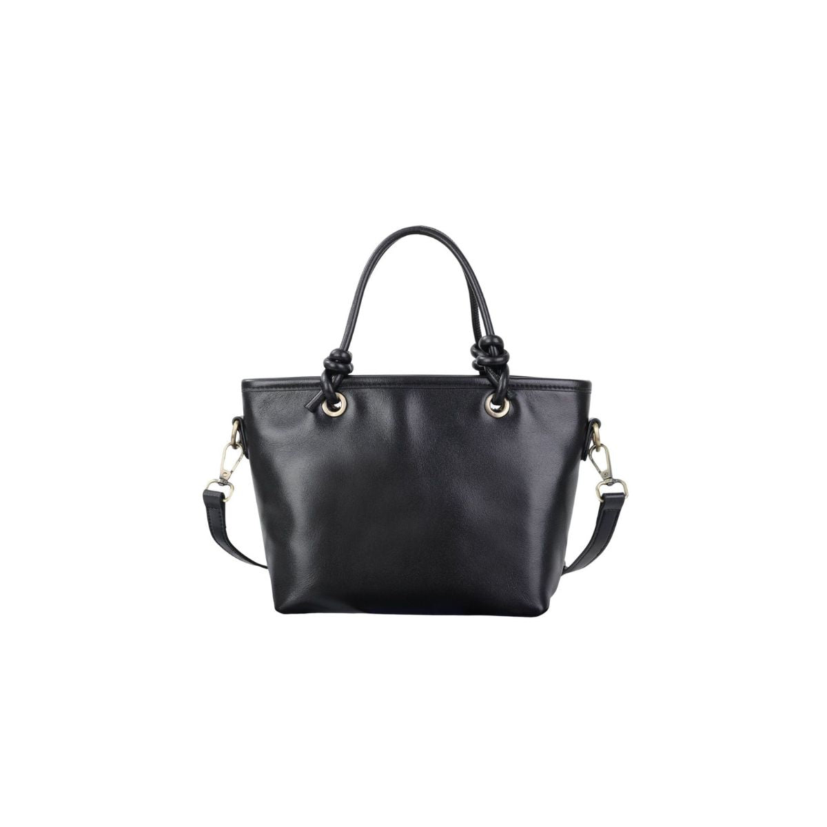 Lumo Mini Grace Black Leather Mini Tote Bag