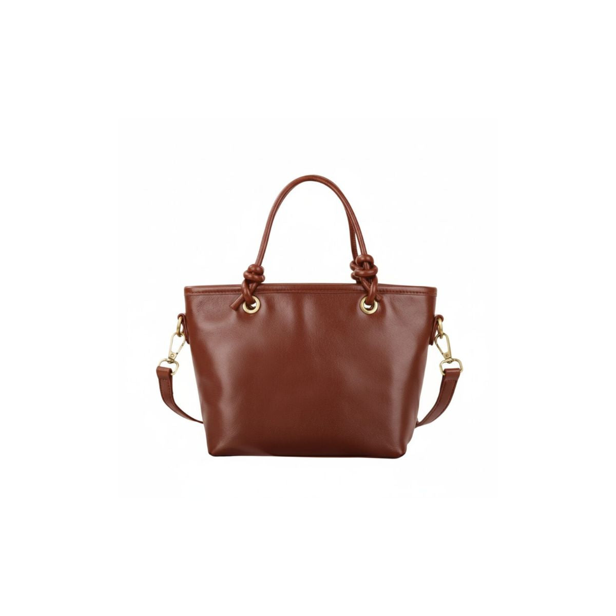 Lumo Mini Grace Chestnut Brown Leather Mini Tote Bag