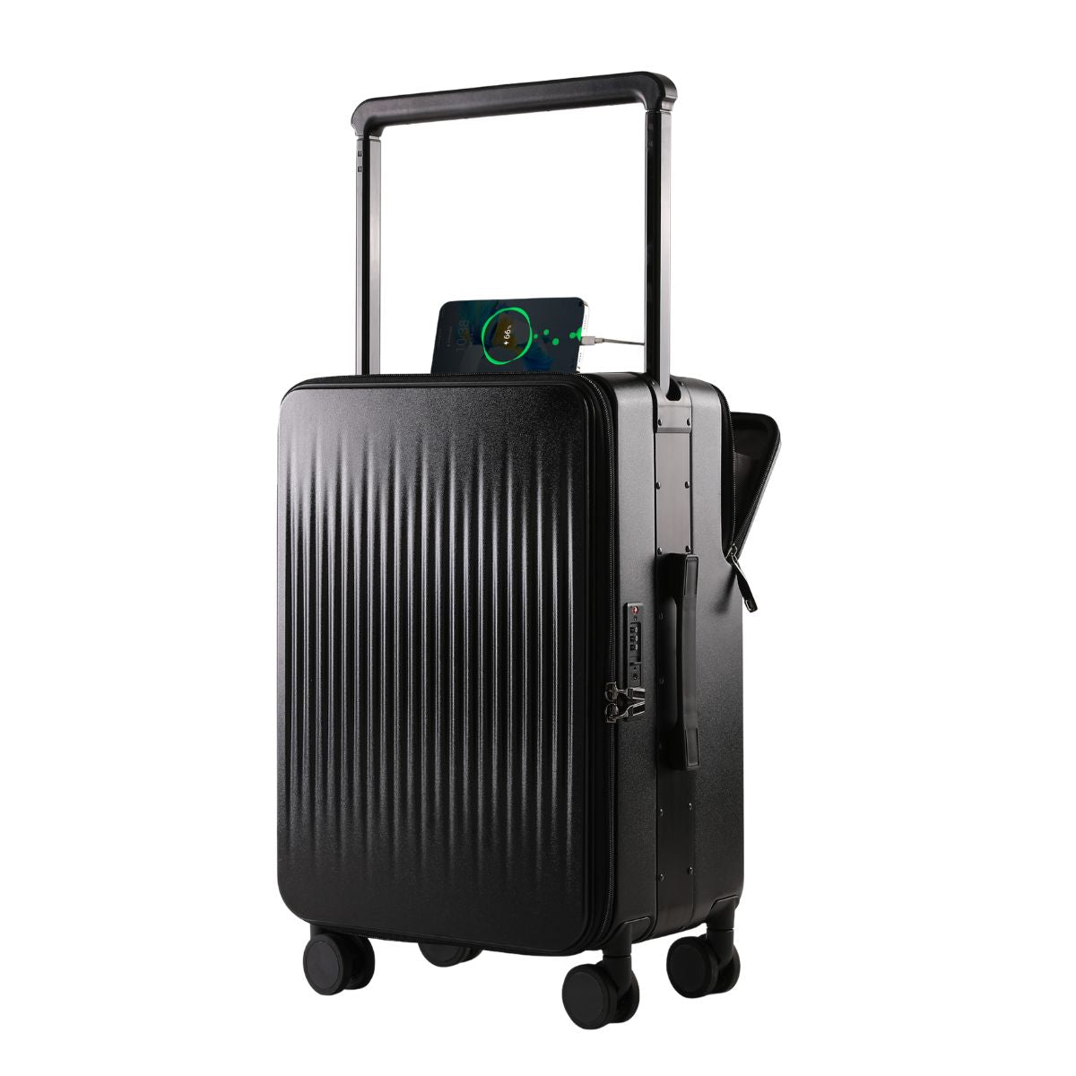 Medium Check In Luggage & Black Hardshell Suitcase with USB Charging | NeoMove | 68 cm