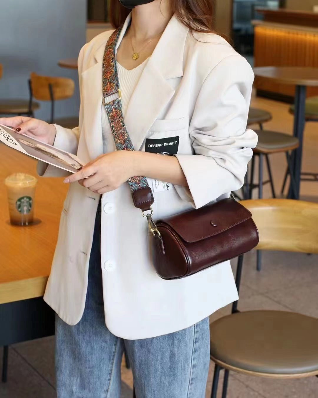 Retro Frame Burgundy Red Mini Shoulder & Crossbody Bag