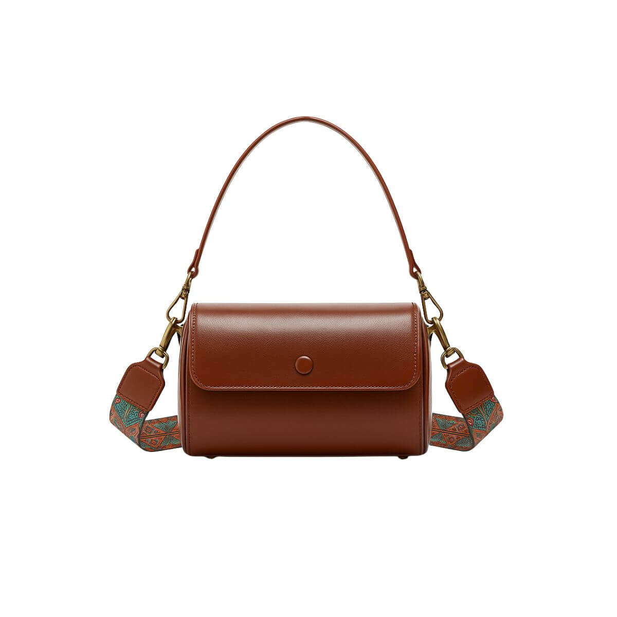 Retro Frame Chestnut Brown Mini Shoulder & Crossbody Bag