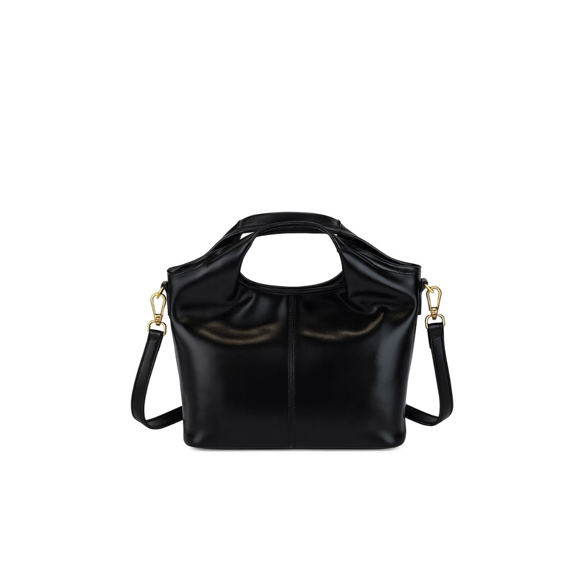 Retro Grace Black Leather Shoulder & Crossbody Bag