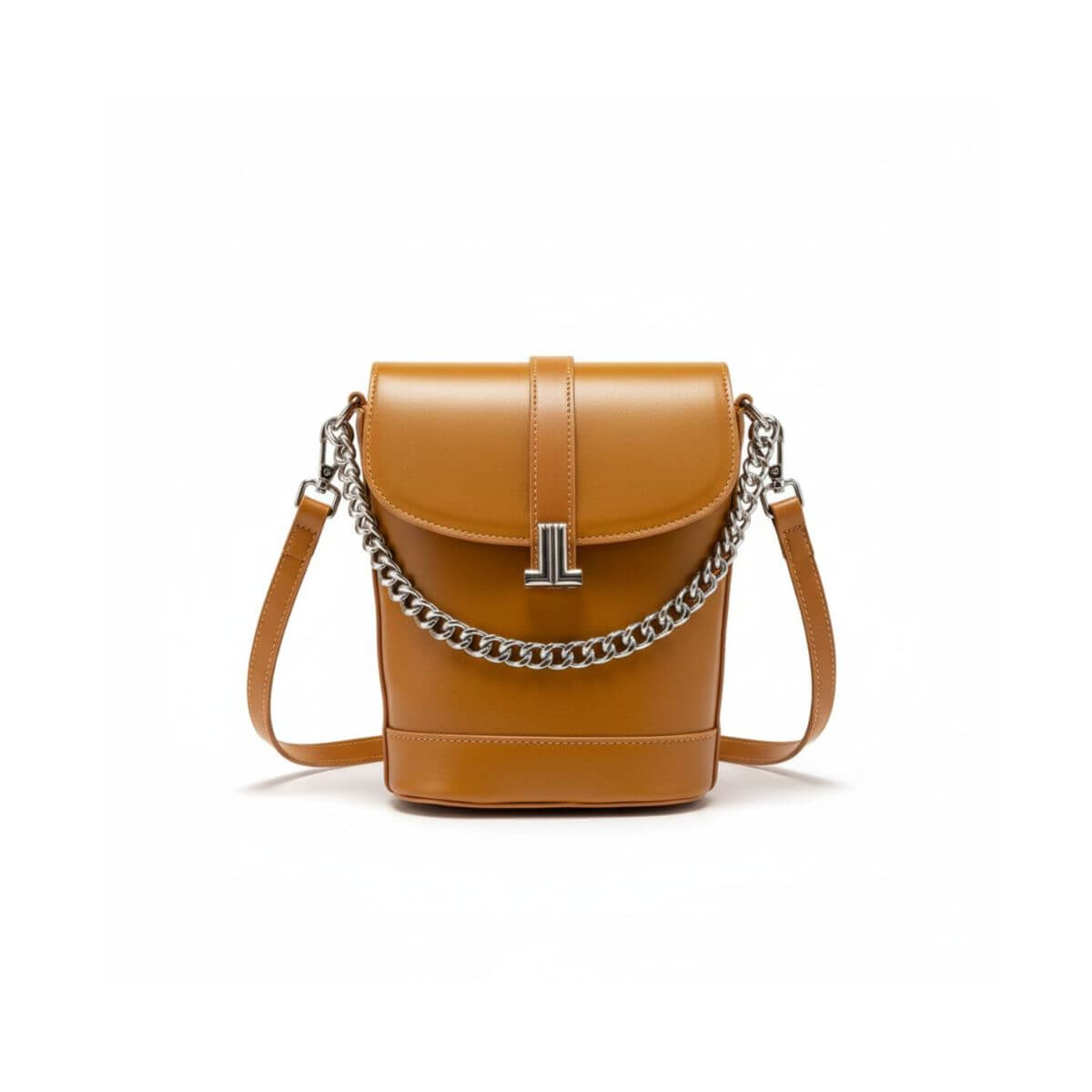 Retro Luxe Caramel Brown Mini Crossbody & Shoulder Bag