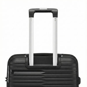 StratoLine suitcase aluminium telescopic handle close-up with dual-rail construction.