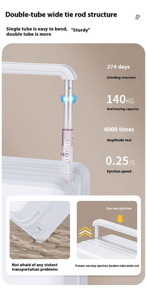 Technical specifications of a double-tube wide tie rod structure with text and graphics.
