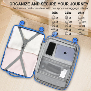 Foldable travel organizer with compartments and packing guide on a wooden surface