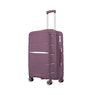 Fortiva 55cm carry-on suitcase in Purple, 45-degree angled view