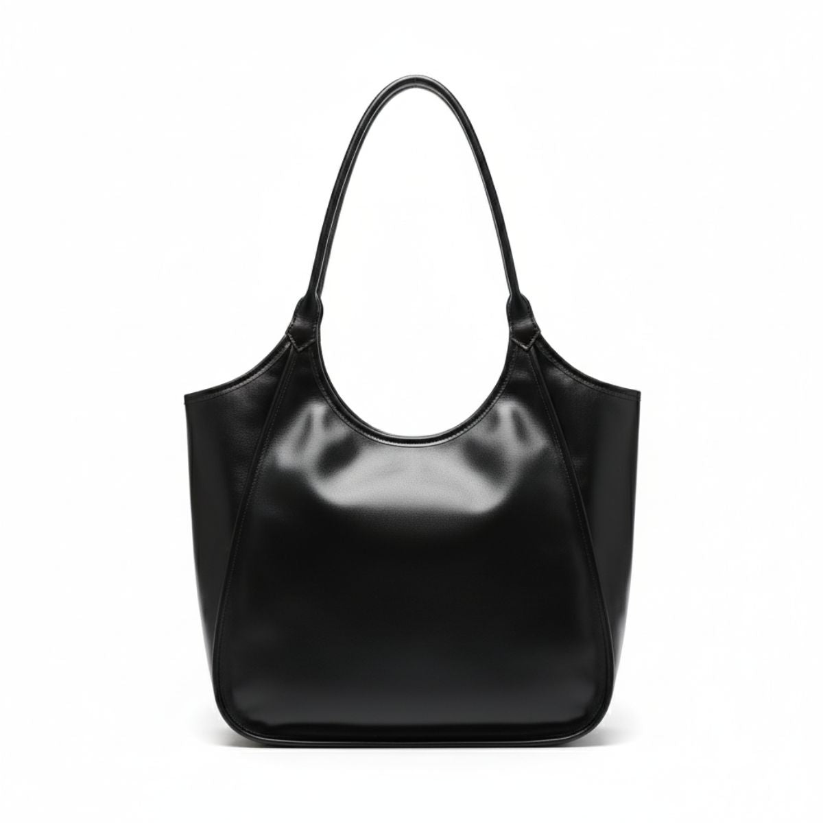 Urban Elegance Black large Leather Tote Bag