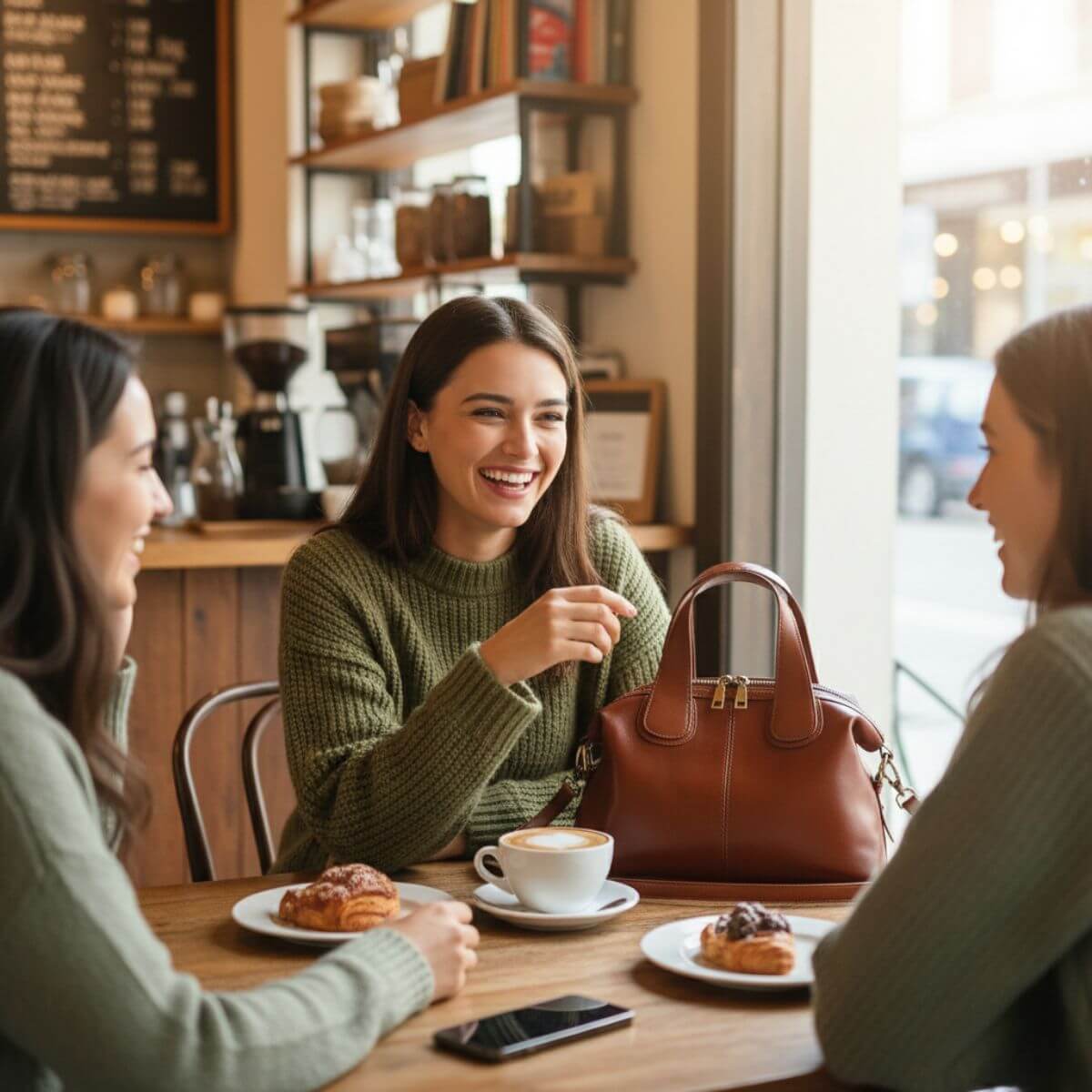 Adele Chestnut Brown Leather Crossbody & Shoulder Bag