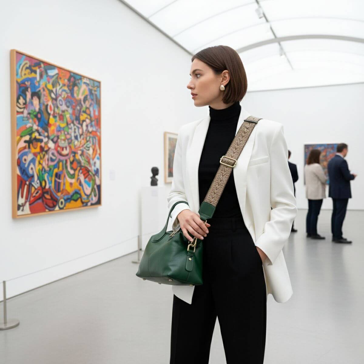 Adele Emerald Green Leather Crossbody & Shoulder Bag