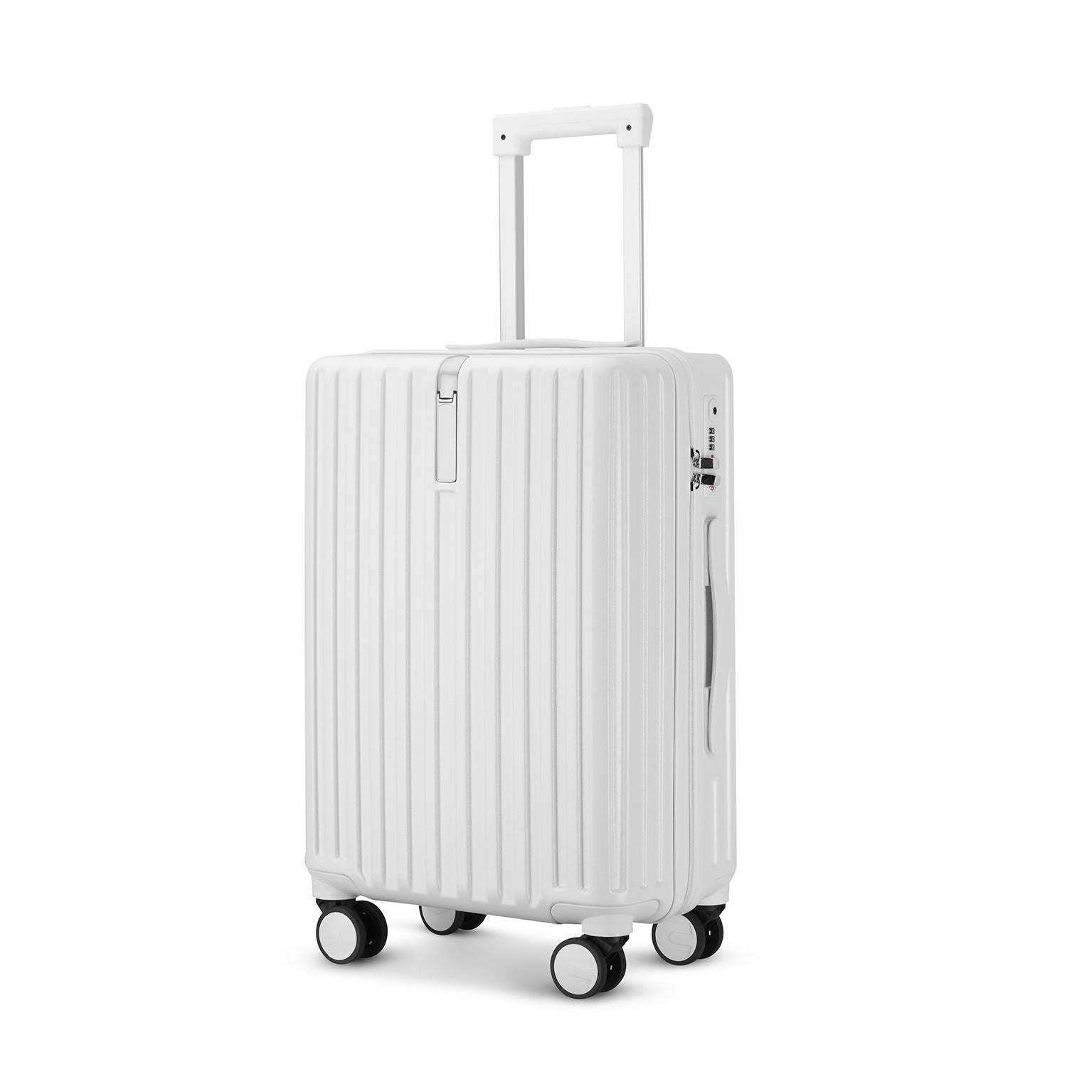 White Large Check In Luggage - Lightweight Hard Shell Travel Suitcase | AeroRidge | 76 cm