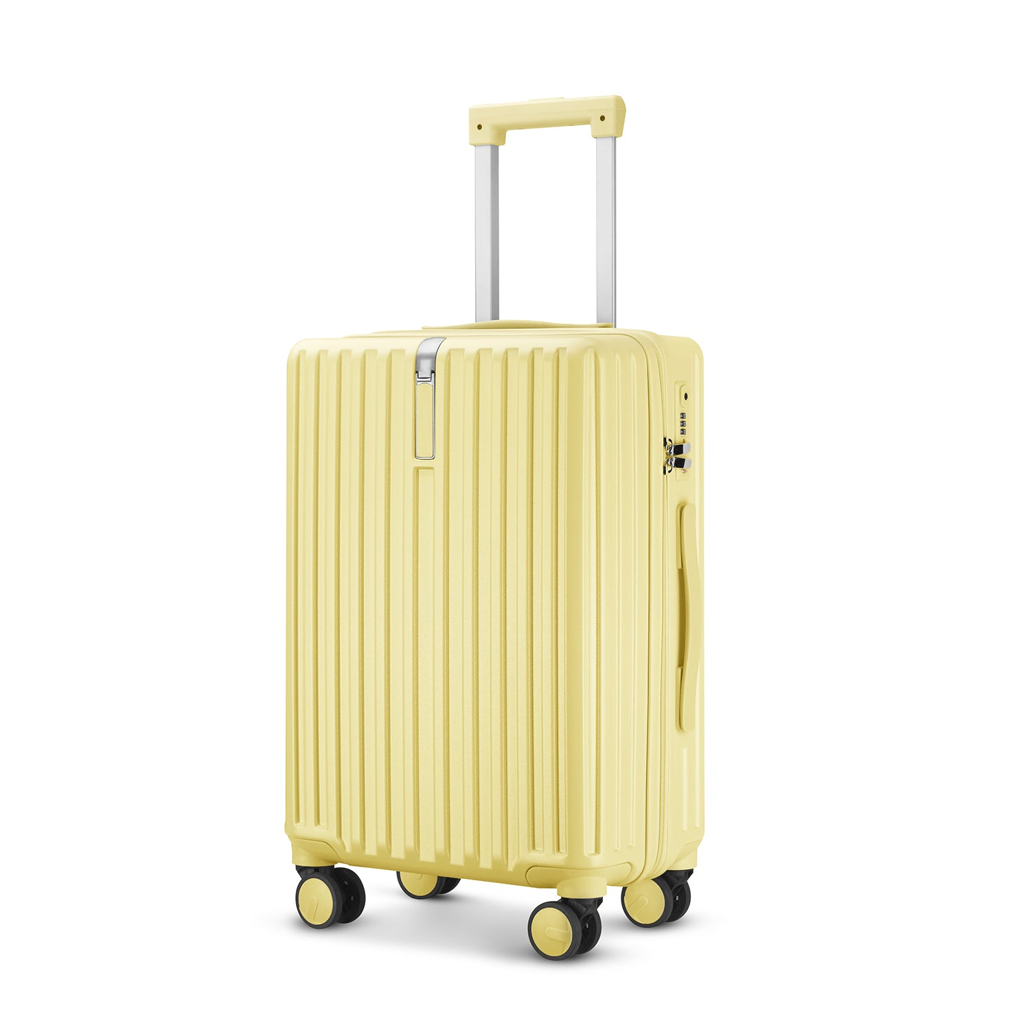 Medium Check In Luggage & Lightweight Hard Shell Suitcase - Yellow | AeroRidge | 67 cm
