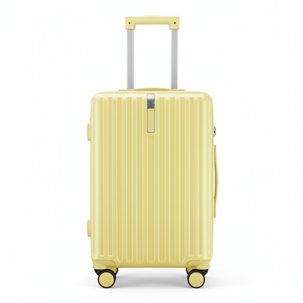 Lightweight Carry On Luggage - Hard Shell Cabin Suitcase | AeroRidge | Yellow | 55 cm