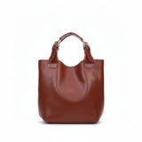 Comfy Chic Coffee Brown Leather Tote Bag