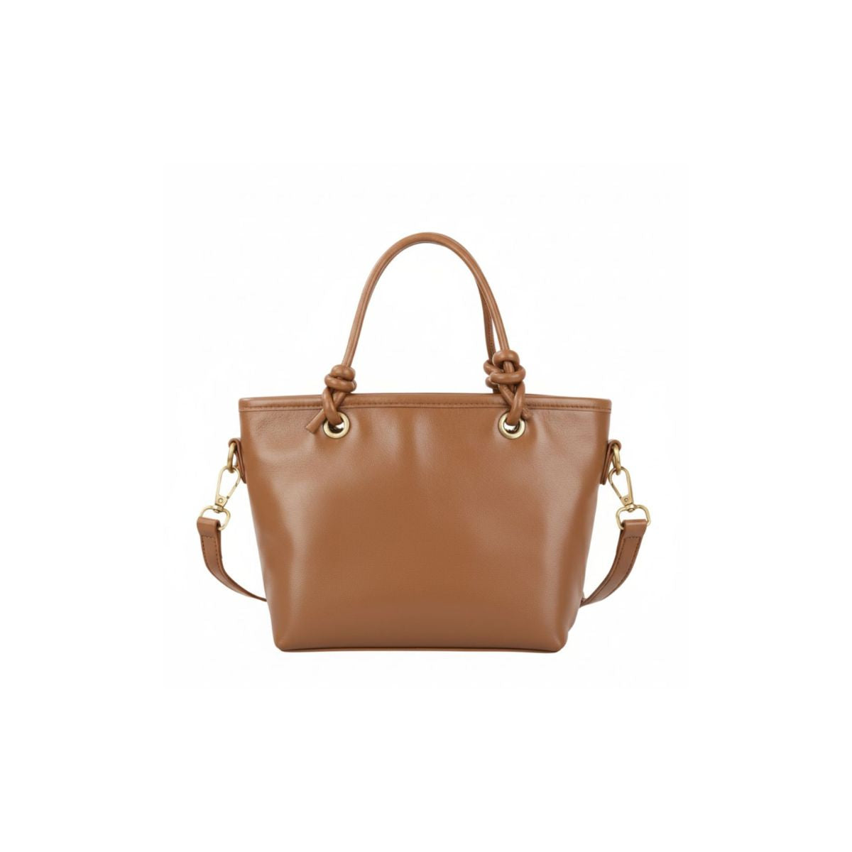 Lumo Mini Grace Caramel Brown Leather Mini Tote Bag