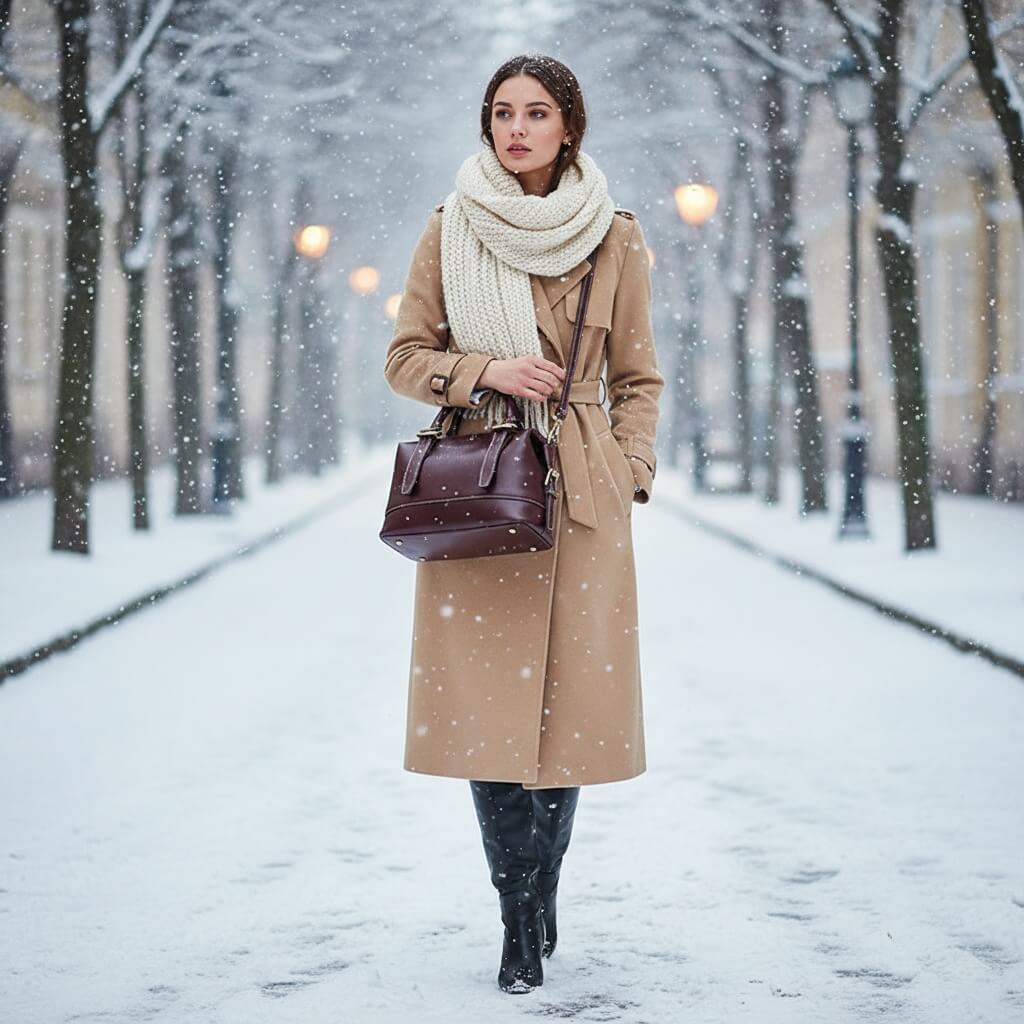 Leather Shoulder Bag - Burgundy | Metro Classic