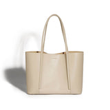 Metro Large Leather Tote Bag – Apricot Beige