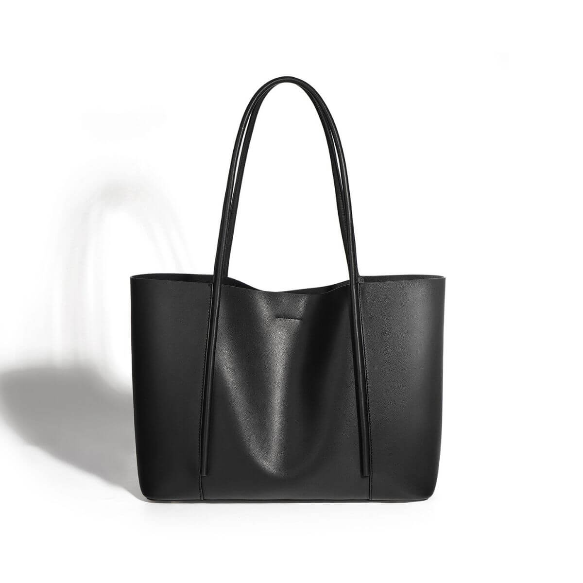 Large Leather Work Tote Bag for Women NZ with Compartments - | Metro | Black