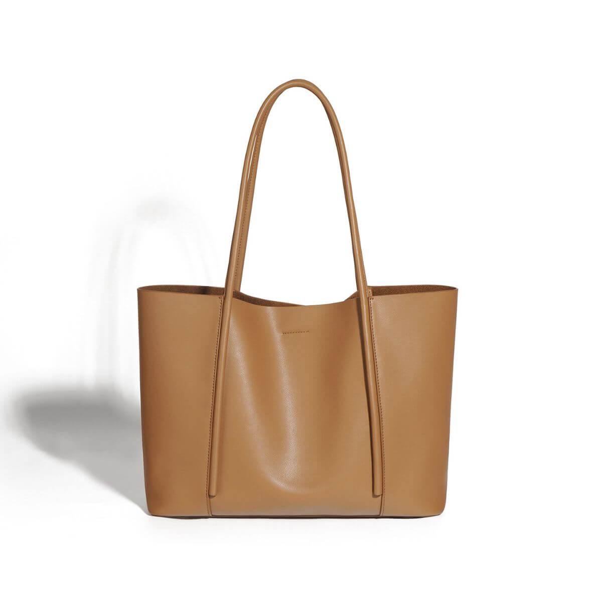 Metro Large Leather Tote Bag - Brown