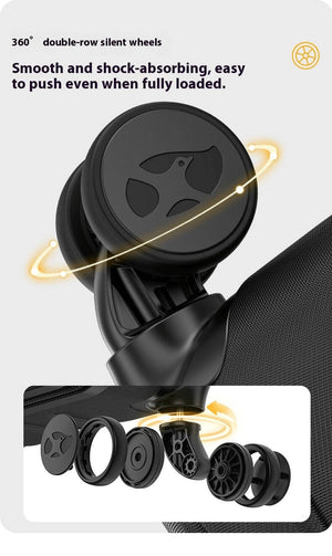 Black wheels with shock-absorbing feature on a white background