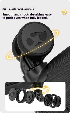 Black wheels with shock-absorbing feature on a white background