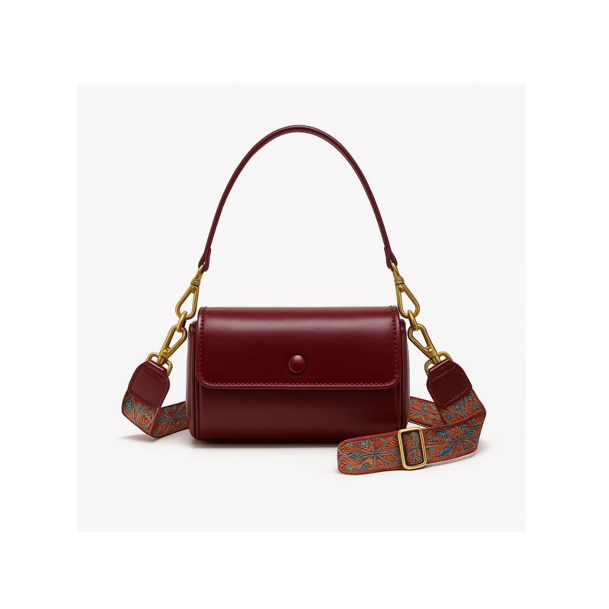 Retro Frame Burgundy Red Mini Shoulder & Crossbody Bag