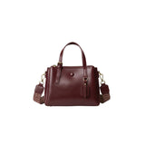 Leather Mini Tote Bag with Zipper–Crossbody Handbag for Women NZ | Retro Muse | Burgundy