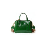 Leather Small Tote Bag with Zipper – Crossbody Handbag for Women NZ | Retro Muse | Forest Green
