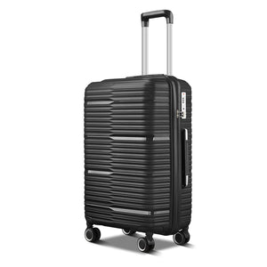 StratoLine 75cm large check-in suitcase in Black, 45-degree angled view
