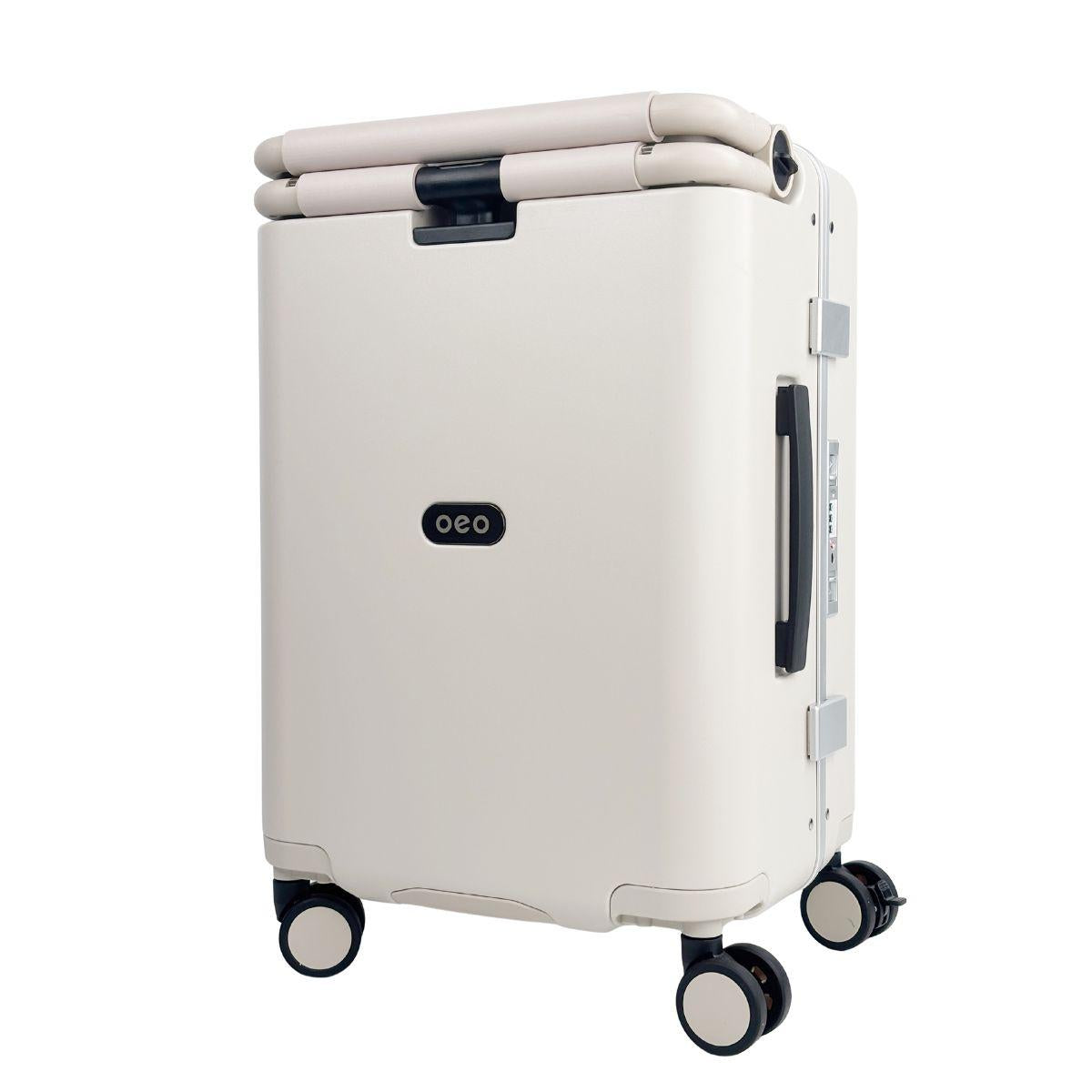 Carry On Luggage - Kids Ride On Folding Suitcase | TravelNest | Beige | 55 cm