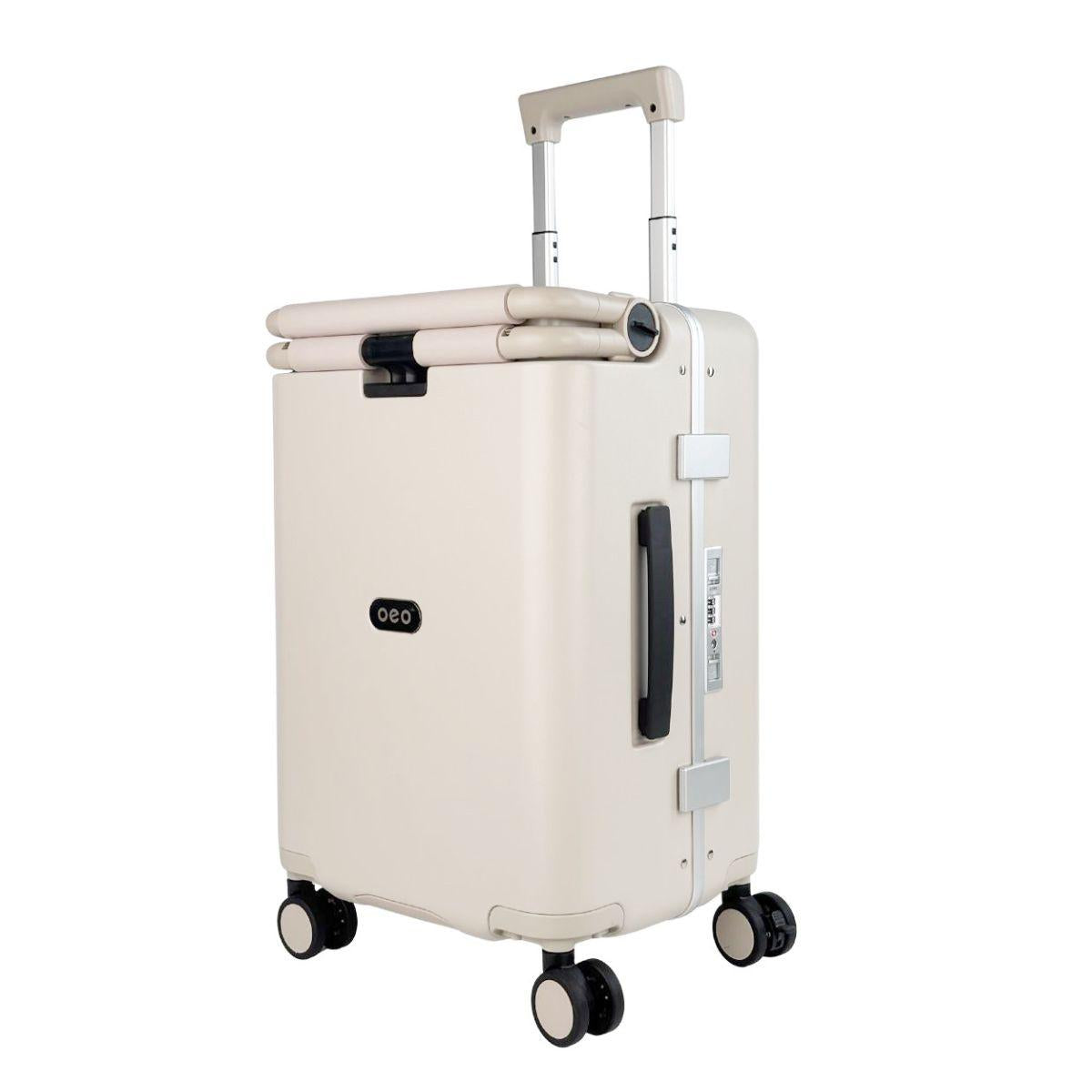 Carry On Luggage - Kids Ride On Folding Suitcase | TravelNest | Beige | 55 cm