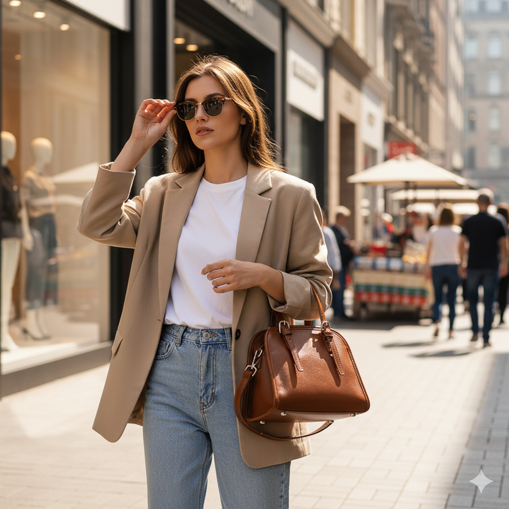 Urban Grace Chestnut Brown Leather Mini Tote Bag