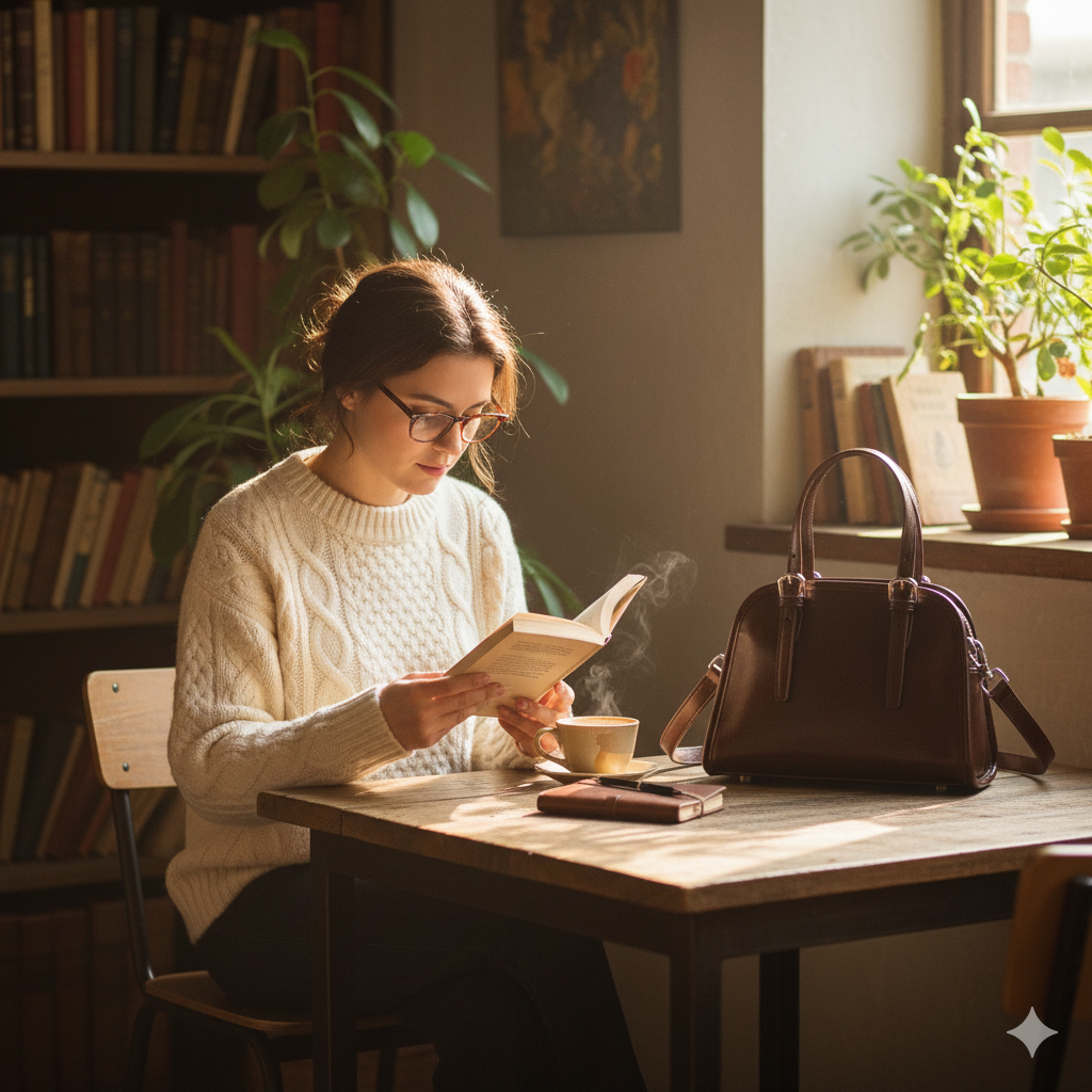 Urban Grace Coffee Brown Leather Mini Tote Bag