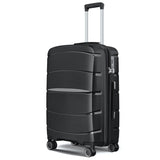 Fortiva 55cm carry-on suitcase in Black, 45-degree angled view