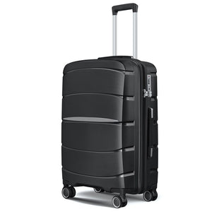 Fortiva 55cm carry-on suitcase in Black, 45-degree angled view