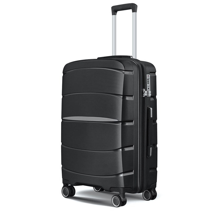 Fortiva 55cm carry-on suitcase in Black, 45-degree angled view