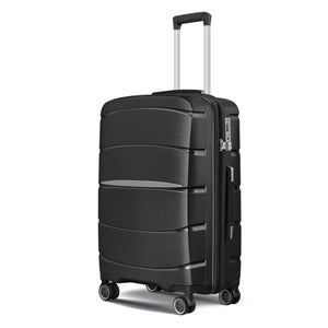 Fortiva 55cm carry-on suitcase side profile showing slim hard shell
