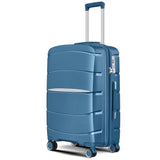 Fortiva 55cm carry-on suitcase in Blue, 45-degree angled view