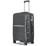 Fortiva 55cm carry-on suitcase in Grey, 45-degree angled view