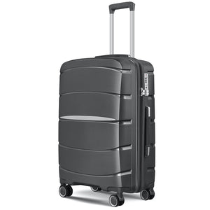 Fortiva 55cm carry-on suitcase in Grey, 45-degree angled view