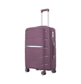 Fortiva 55cm carry-on suitcase in Purple, 45-degree angled view