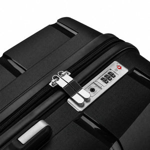 Close-up of Fortiva carry-on suitcase TSA-approved combination lock