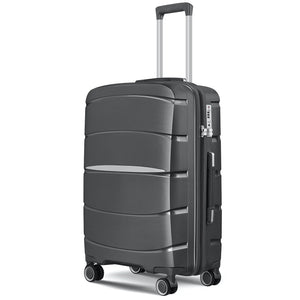 Fortiva 65cm medium check-in suitcase in Grey, 45-degree angled view