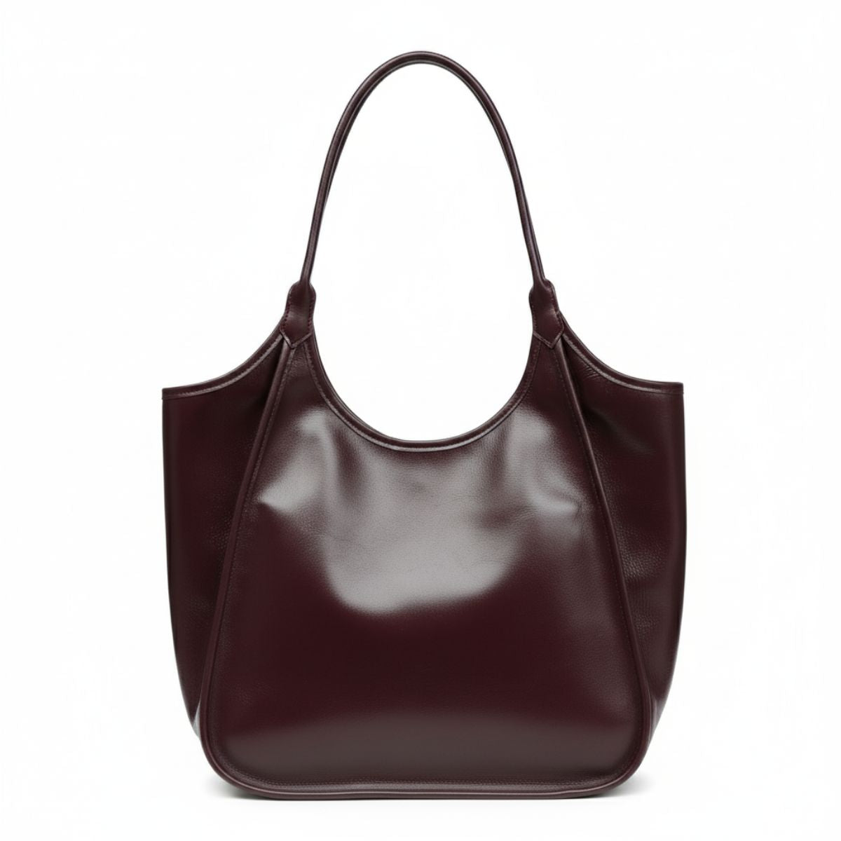 Urban Elegance Burgundy Large Leather Tote Bag