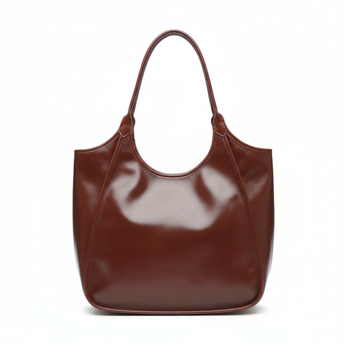 Urban Elegance Coffee Brown Large Leather Tote Bag