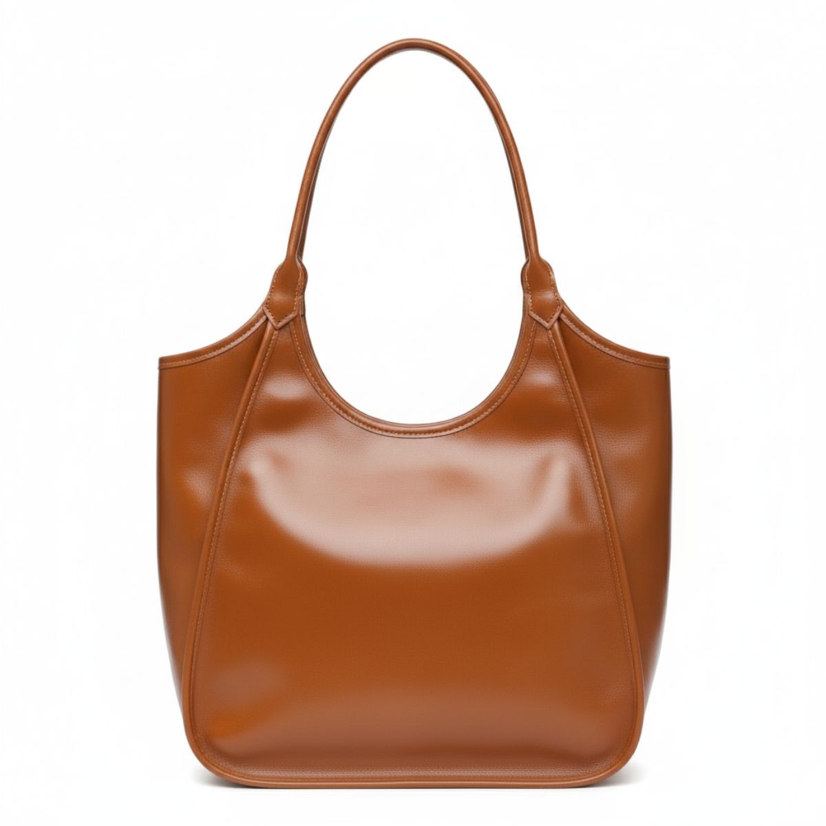 Urban Elegance Tan Large Leather Tote Bag