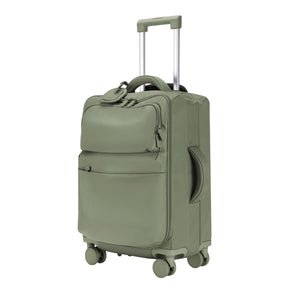 Urbaneo 64cm softside medium check in suitcase in Bamboo Green, three-quarter front view