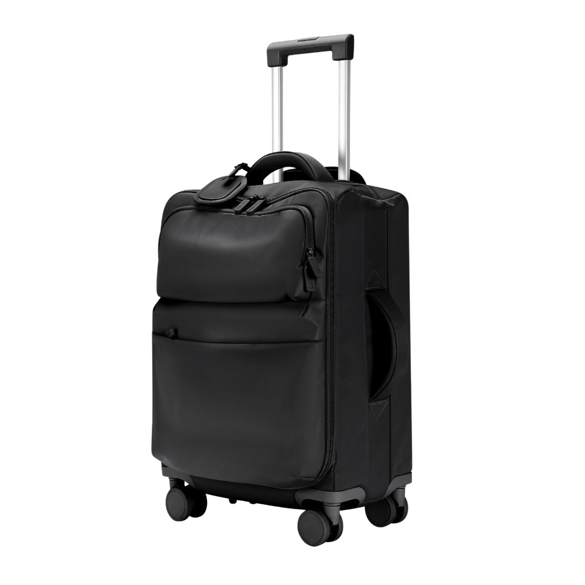 Urbaneo 64cm softside medium check in suitcase in Ink Black, three-quarter front view