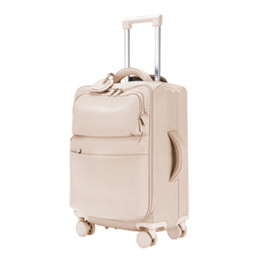Urbaneo 64cm softside medium check in suitcase in Peach Pink, three-quarter front view
